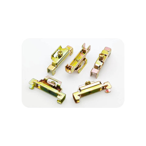 12 Pieces DIN Rail Mount Terminal Block End Stoppers For 35mm DIN Rail, Galvanized Iron Screw Type Clamp Mounting Clips, Zinc Color