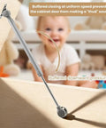 2 Pack Soft Close Toy Box Hinges for heavy curved lids, shown in installed position with a child in the background