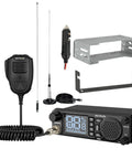 Long Range DIN Mount CB Radio Kit With NRC Noise Canceling Technology Front Facing Speaker Cigarette Lighter Power PA For Trucker