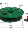 6 Inch Cast Iron Well Seal Cap With Split Top Plate, Built Tough Single Drop 1 Inch Water Well Seal for Submersible Jet Pumps, diagram