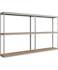 Bulletproof Workhorse Boltless Shelving Add On Rack With Three Adjustable Gray Shelves 24 By 36 By 72 Inches Cold Rolled Steel Storage Unit in full view.