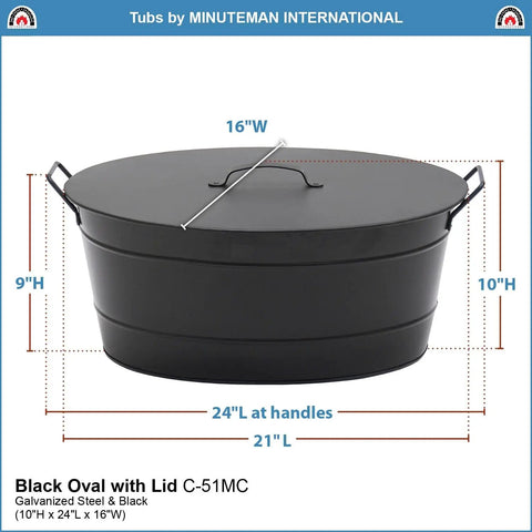 Oval Black Iron Tub With Lid For Pellets Coal And Ashes Storage A Multi Functional Bin In A Sleek Black Finish Durable And Easy To Use For Pellets Or Ash Removal Perfect For Fireplaces Or Stoves