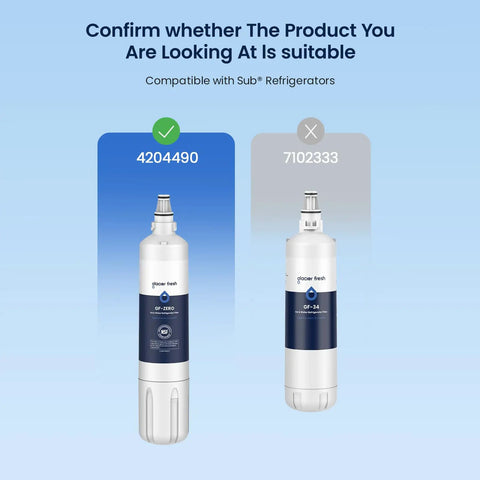 Replacement Water Filter And Air Purification Cartridge Combo Pack For Sub Zero 4204490 And 4290510 Water Filter comparison image