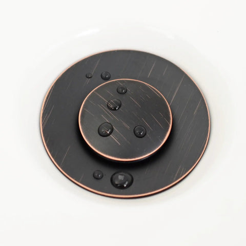 Oil Rubbed Bronze Pop Up Drain Stopper Assembly For Bathroom Vanity Sink With Lift Rod And Overflow Solid Brass Construction