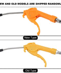 Rock Solid Pneumatic Air Blow Gun With Comfortable Grip And Interchangeable Tip showing new and old model variants for comparison.
