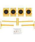 Heavy Duty Machinery Skates 4 Pack Move Heavy Equipment With Ease This Robust Dolly Set Features 6 Ton Capacity Per Unit with yellow design.