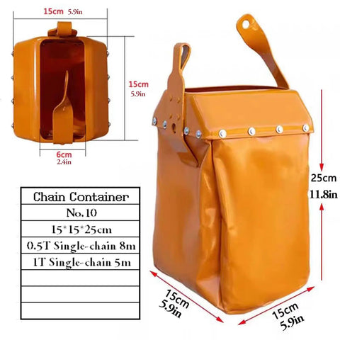 Chain Bag Container For Overhead Manual Bridge Hoist Crane Chain Storage Keeps Chains Clean Tangle Free Waterproof PVC Mesh