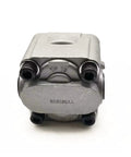 Heavy Duty Hydraulic Gear Pump For SBS 80 Excavator Replacement Part With High Flow Performance Gear Motor Durable Booster Pump For SBS 80 Rotation And CAT 312C Compatibility Easy Install Long Lasting Service, gray cast metal hydraulic gear pump front view