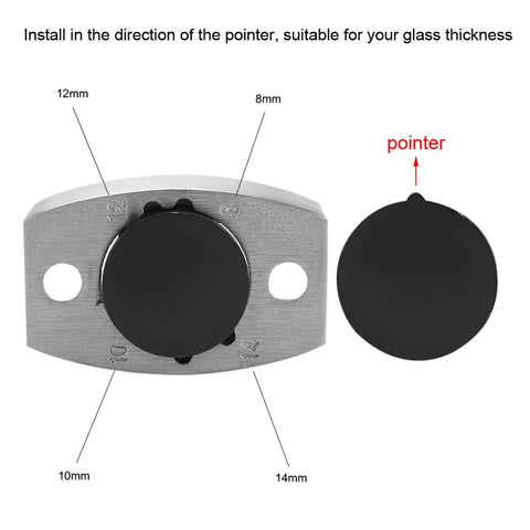 Stainless Steel Floor Bottom Guide For Sliding Glass Doors, 304 Grade Construction, adjustable for 8-14mm glass thickness.