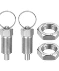 Solid Stainless Steel Spring Plunger With M16x1.5 Thread And 8mm Pin Shaft And Top Notch Industrial Hardware set with locking pins and nuts.