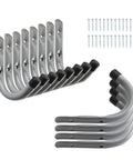 12 Pack 4Inch Heavy Duty Garage Wall Hooks Steel J Hooks For Tools with screws, rubber tips, each hook supports 60lbs