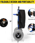 Beach Wagon Cart With 13 Inch Balloon Wheels, 165 Pound Load, Folding Sand Cart showing side view with adjustable knob and foldable frame