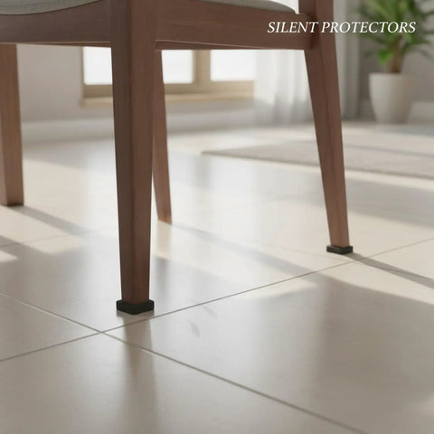 Chair on tile floor with Thickened Furniture Leg Caps Protectors For Hardwood And Tile Floors Slip On Chair Glides