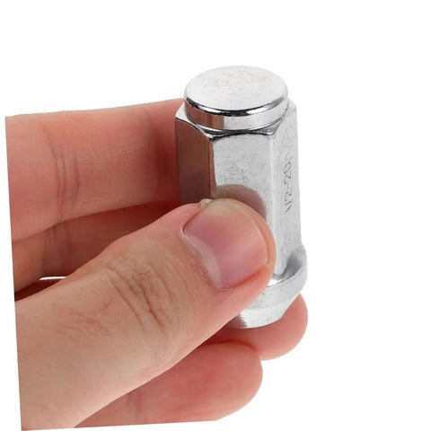 Yardwe Chrome Lug Nuts Wheel Replacement Kit Super Easy Install Anti Rust Heavy Duty Seal Covers, chrome cap held in hand