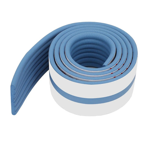 Kid Safe 6.5ft Baby Proofing Edge Corner Guards With NBR Foam And Double Sided Tape, Blue roll of bumper for safety.