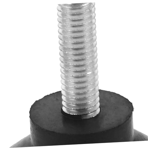 Close-up of threaded metal core with rubber bumper on Heavy Duty Leveling Feet For Tables And Machinery Adjustable Legs Built Tough.