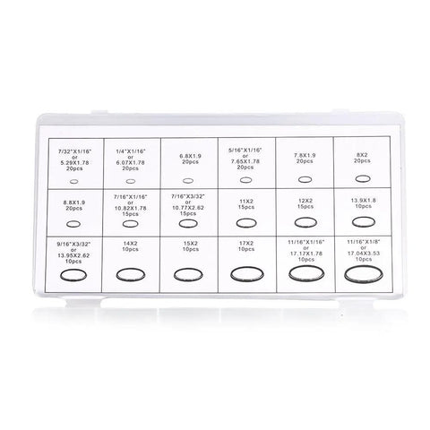 270 Piece Compressor O Ring Set With 18 Sizes For Car AC System Pro Grade Rubber Seals in storage case view