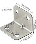 Heavy Duty 90 Degree Angle Plate Joining Connector For Metal Frames, Solid Steel Construction, Built To Last with measurements