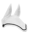 Dressage Saddle Pad And Crocheted Bonnet Set For Horses White And Black Two In One Equestrian Gear Close-up of White Bonnet