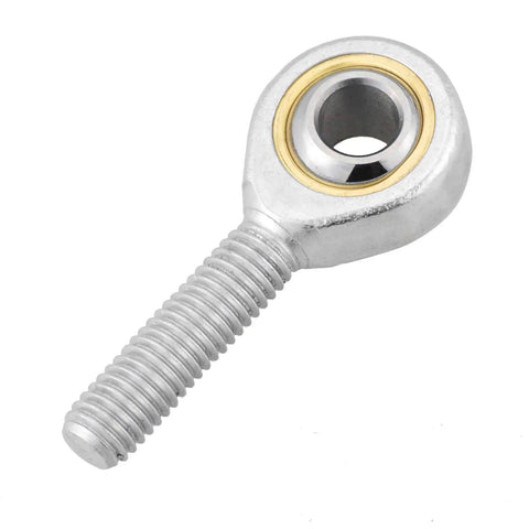 4 Pack 6mm Rod End Bearing With M6x1 Right Hand Thread Metric Outer Thread Joint Self Lubricating Heavy Duty Rod End 14 Degree Misalignment 7.65KN Static Load 7.2KN Dynamic Load, silver steel