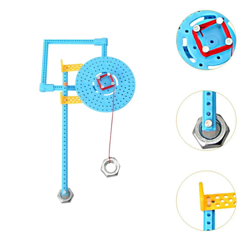 Hands On Pendulum Physics Kit for Kids and Curious Learners - Mechanical STEM Building Set with blue and yellow PP plastic parts