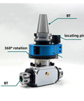 CNC right angle side milling head adapter with BT30 and 360° rotation feature, precision tool holder for metalworking.