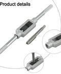 Bearing Steel Tap Wrench Kit With Reversible Ratchet Handle For Creating M3 Internal Threads In Aluminum Or Iron Plates, silver manual tap wrench