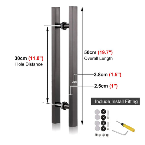 Premium Black Flat Door Push And Pull Handle Built Like A Tank From Solid Stainless Steel Zero Sweat Setup For Wood Or Glass Doors Adds Slick Interior Exterior Home Upgrade Today