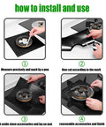 Steps to install Double Thickness 0.3 mm Gas Stove Burner Covers 8 Pack Nonstick Reusable Liners Cuttable And Easy To Clean