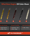 Engine Oil Dipstick Color Chart for Chevrolet and GMC vehicles showing oil condition from new to sludge.