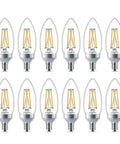 Flicker Free Dimmable B11 LED Bulb With EyeComfort Technology, 300 Lumens Soft White 2700K, 3.3W, E12 Base, 12 Pack