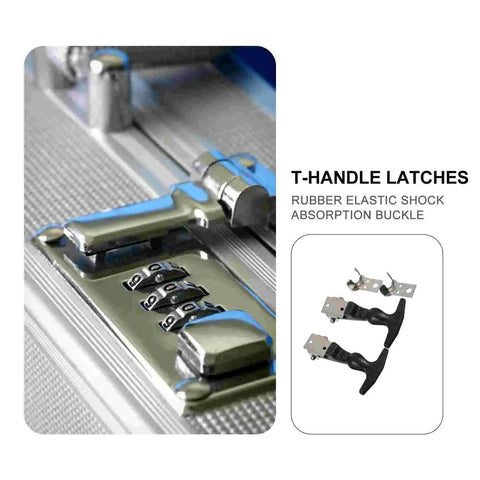 Heavy Duty Rubber Latches 2 Pack Stainless Steel T Handle Draw Latches close-up on toolbox
