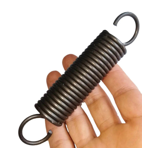 Premium Stainless Steel Extension Spring With Dual Hook Ends Built Tough For Heavy Duty Rigging And No Sweat Assembly 3.5 Mm Wire Fifty Cm Length held in a hand.