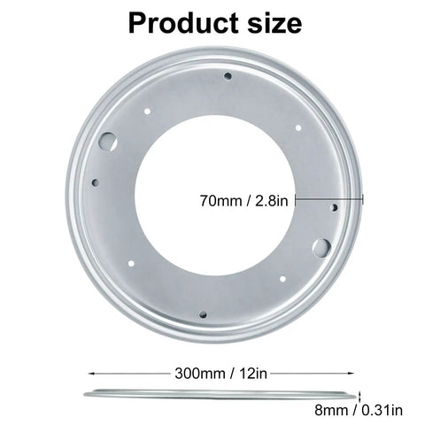 Kick Up Your Storage Game With This 8 Pack Of 12 Inch Lazy Susan Bearing Plates delivering product size details.