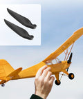 RC Glider Propeller Replacement Prop Blades 6x4 Inch Nylon Folding Propeller For Spinner D28-D48mm shown with yellow model plane