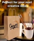 DIY Kraft Paper Bags 200 Pack 110 GSM Thick 18x7x18.5 Inch Twisted Handles Recyclable Eco Friendly Bulk Bags with art brushes