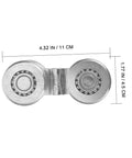 Sliding Door Track Roller Set For Heavy Duty Industrial And Home Use Replacement Steel Barn Door Wheel, front view with dimensions