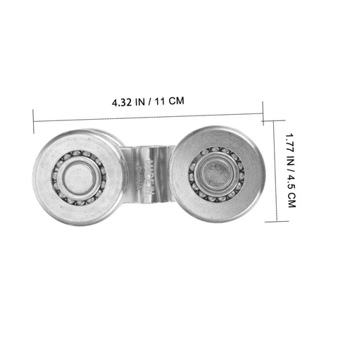 Sliding Door Track Roller Set For Heavy Duty Industrial And Home Use Replacement Steel Barn Door Wheel, front view with dimensions