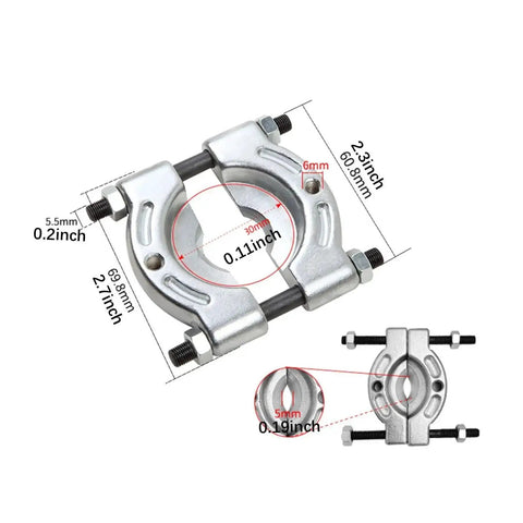 Heavy Duty Bearing Splitter And Bearing Separator Tool For Auto Maintenance Pro Grade Alloy Steel Accessory With Angled Edges And Even Pressure For Easy Gear Or Bearing Removal 1 Inch showing dimensions and features