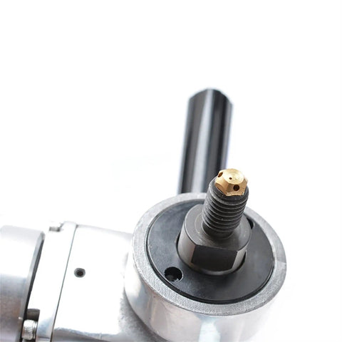 Close-up of the pneumatic water injection nozzle on the Beast 6 Inch Wet Grinder With Pneumatic Water Injection, Dust Free Cutting And Grinding Machine, 140mm Polishing Head, Variable Speed Control, Ergonomic Handle, BD 6083 For Granite Marble Concrete.