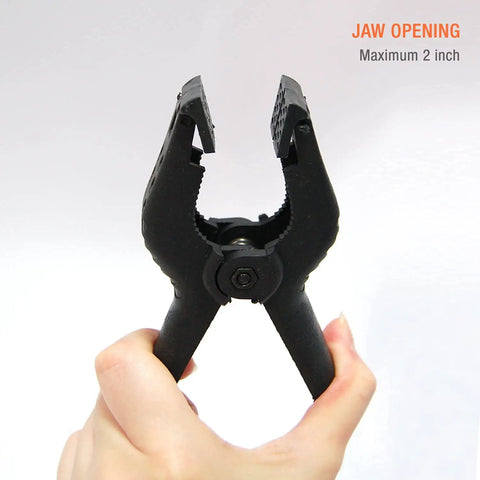 Heavy Duty 4.5 Inch Nylon Spring Clamps 10 Pack For Home Improvement Projects And Photography Studio Setups Rugged Plastic Bodies With Movable Tips Tempered Steel Spring Delivers Instant Holding Power showing 2 inch jaw opening