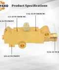 Solid Brass Disc Drum Proportioning Valve PV2 172-1353 side view showing detailed specifications and connections.