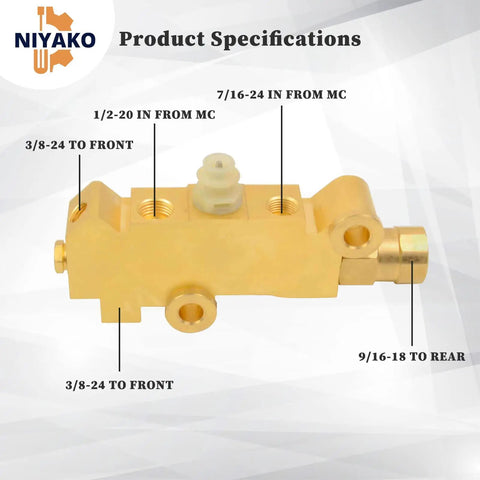 Solid Brass Disc Drum Proportioning Valve PV2 172-1353 side view showing detailed specifications and connections.