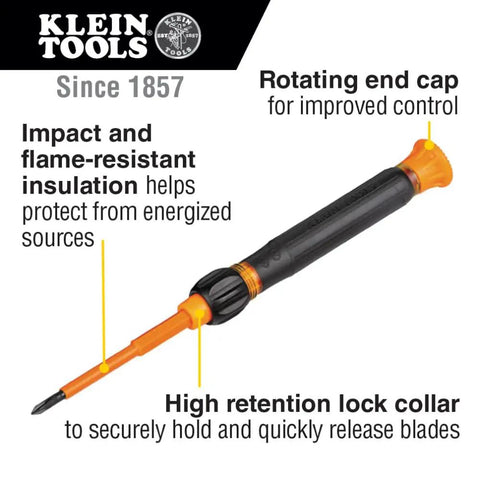8-In-1 Insulated Screwdriver Set With Case 1000V Rated Includes Phillips 00 And 0 Slotted 3/32 And 1/8 Tamperproof Torx features