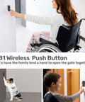 Slick Wireless Gate And Door Access Push Button Surface Mounted Momentary Release Switch used by family members and pets.
