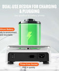 Back view of Industrial Counting Scale for Parts and Coins With 10 Kg Capacity showing charging port and battery.