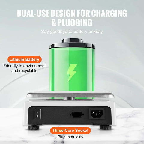 Back view of Industrial Counting Scale for Parts and Coins With 10 Kg Capacity showing charging port and battery.