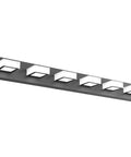 Six Light Modern Matte Black Vanity Light Fixture With Acrylic LED, sleek design for bathrooms and mirror cabinets.