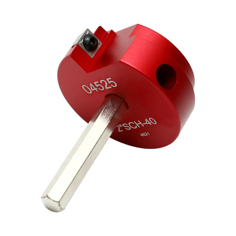 2 inch reamer from Four Size PVC Pipe Reamer Tool Kit for Schedule 40 Plastic Pipes, deburrs edges and fits half inch drill.