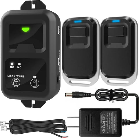 Wireless 433.92MHz Remote Control Switch for Easy Access No Fuss Setup Electric Door Lock 12VDC Receiver Programmable Up To 40 Remotes 164 Foot Long Range